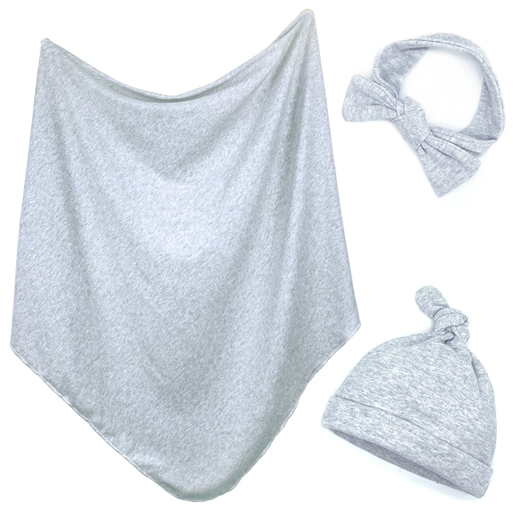 

Wholesale Price Newborn Baby Girl Boy Swaddle Wrap Blanket Sleeping Bag+Headband +Hat Outfits Set Cotton Receiving Blanket