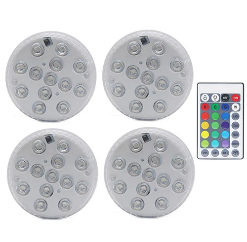 13Pcs 16-Color LED Diving Type With Magnet And Suction Cup IP68 Waterproof Outdoor Pond Underwater Wwimming Pool Night Light 1 controller 4 light