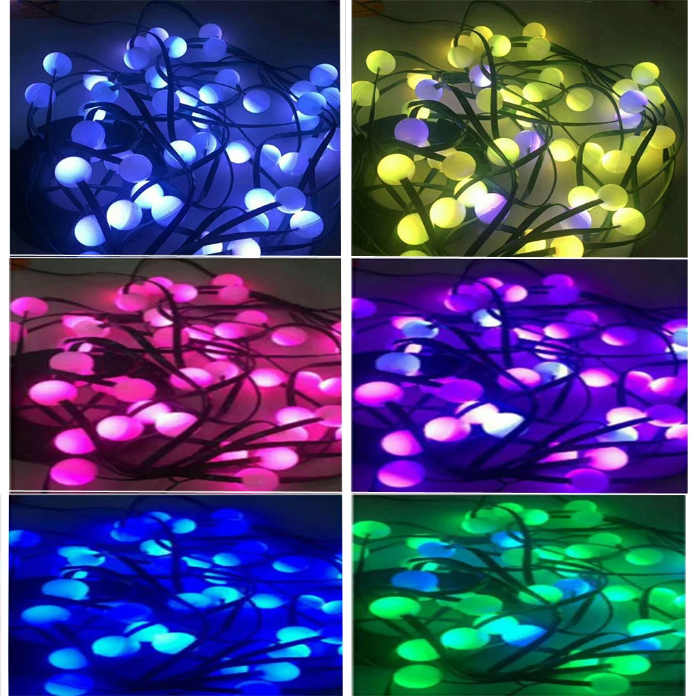RGB Рождественская елка декор светодиодный Сказочный мерцающий шар гирлянды