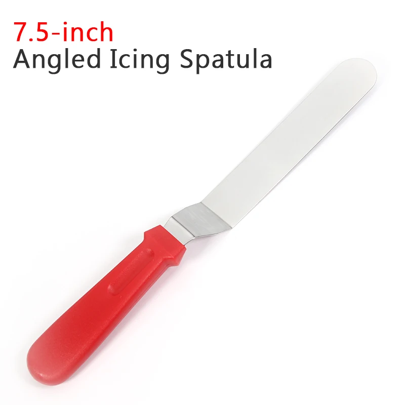 8in Red Профессиональный скребок для крема и масла, лопатка для торта-", 8" и 1", набор из нержавеющей стали для глазури и торта - Цвет: 8in Red