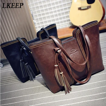 

Fashion Zipper Tassel Shoulder Bag Women Handbag PU Leather Casual Tote Large Messenger Bag Lady Bags Interior Zipper Pocket