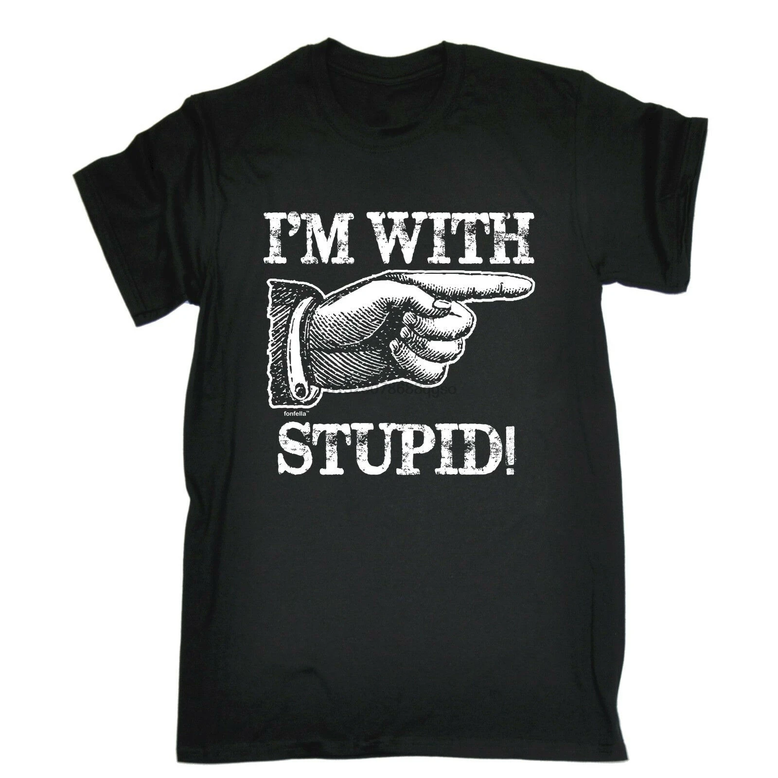 Забавная футболка с надписью Im With Stupid потрясающие вечерние футболки юмором