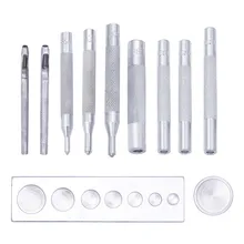 Kit d'outils d'installation de boutons de fixation, rivets à pression en métal pour l'artisanat du cuir, ensemble d'outils de poinçonnage 11 pièces/ensemble