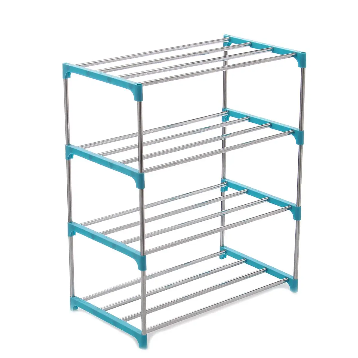 4 Layer Blue 3/4 слой обувной полка для пластикового стеллажа, усиленная полка для хранения обуви из нержавеющей стали, органайзер сборный стеллаж для обуви - Цвет: 4 Layer Blue