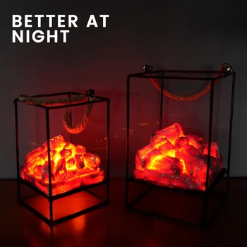 

LED Flame Effect Light Battery Operated Simulation Charcoal Lamp Lights for Christmas Halloween Indoor Outdoor JS22
