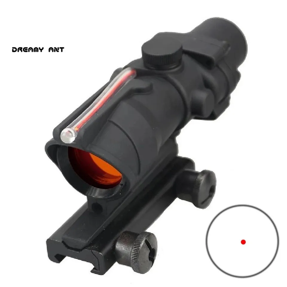 

DREAMY ANT Red Dot ACOG 1X32 Fiber Optic Sight Rifle Sight Vane Airsoft Hunting Scope Tactics Collimator Sight