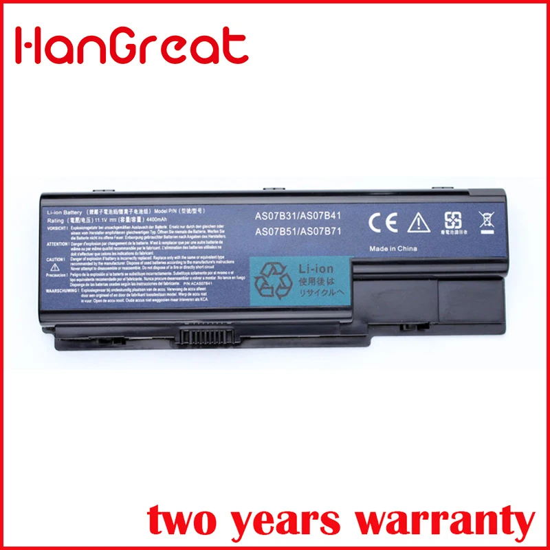 Аккумулятор для ноутбука HanGreat AS07B51 4400 мАч Acer Aspire 5920 5920G 5930 5930G 5935G AS07B31 AS07B32 AS07B71 AS07B61