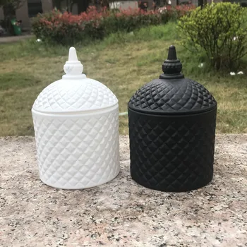 

Glass Jar with Cover Candleholder Frosted Home Decoration Crafts Ornament Candle Container Diy Candle Candle Making Sugar Bowl