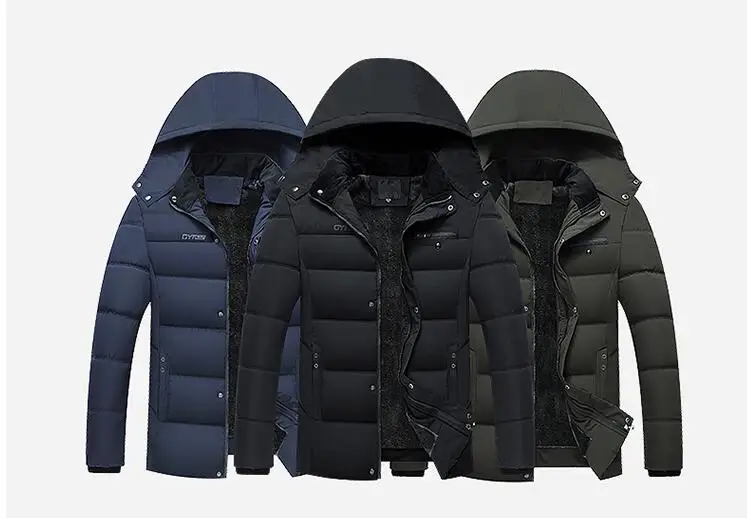 Новая зимняя куртка мужская-20 градусов Уплотнённый тёплый мужской повседневный парка с капюшоном пальто флисовая мужская куртка Женский жакет Masculina