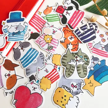 

18Pcs/Set Travel Cartoon Cute Naughty Cat Sticker DIY Craft Scrapbooking Album Journal Happy Planner Decorative Stickers