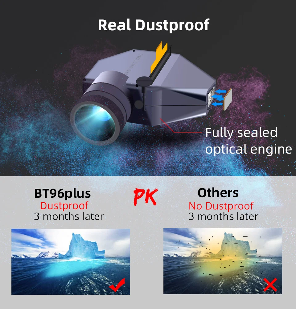 BYINTEK BT96Plus Full HD 1080P 3D 2K домашний кинотеатр ЖК цифровой светодиодный Видеопроектор