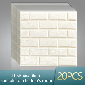 

3D Wall Stickers Foam Brick Self Adhesive Wallpaper Waterproof Panels Living Room Bedroom Kids Bathroom Home Decor Kitchen TV