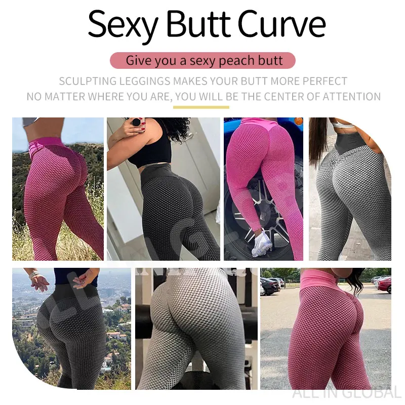 High Waist Grid Leggings Women Seamless Fitness Legging Push Up