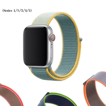 

Band For Apple Watch Series 5 4 40MM 44MM watchband Breathable Nylon Strap Sport Loop for iwatch Bracelet Series 3 2 38MM 42MM