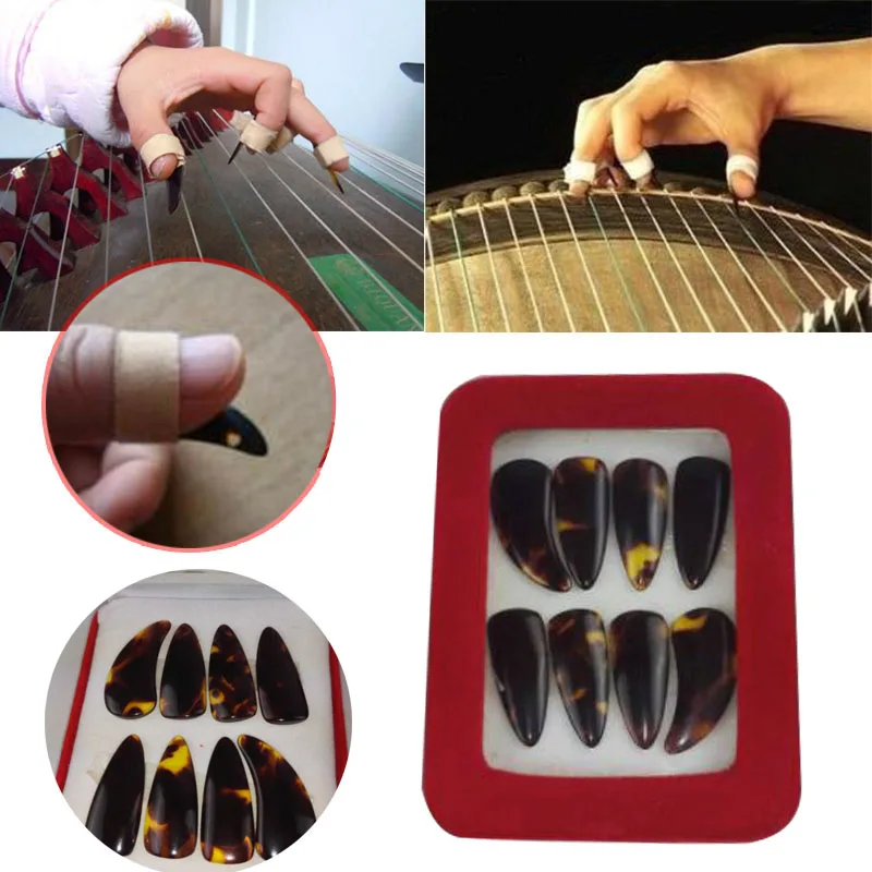 

2017 8PCS/Set Imitation natural Gu Zheng Nail Withe Tape Musical Instrument
