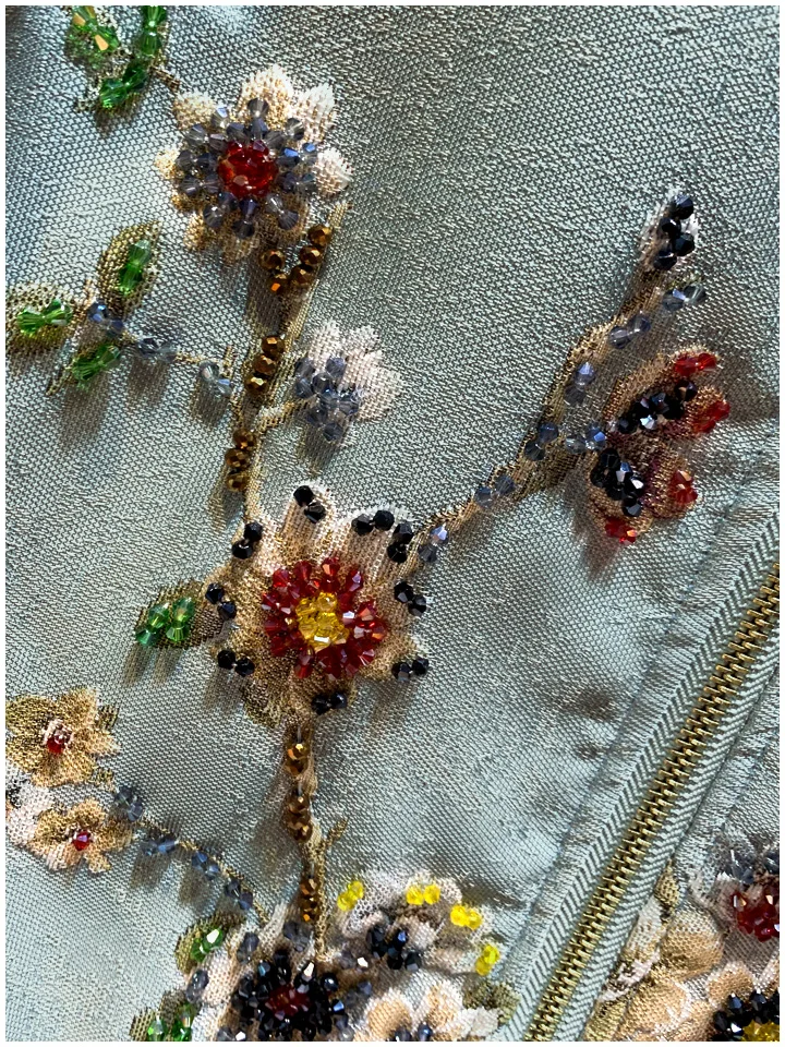 New Embroidery nail beads heavy industry nail beads high-end retro jacquard jacket skinny women