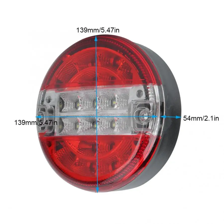 1 шт. 4in 20 светодиодный круглый задний светильник для грузовика стоп-сигнал заднего хода 10-30 в для автомобилей 12 В/24 В светодиодный задний светильник для грузовика