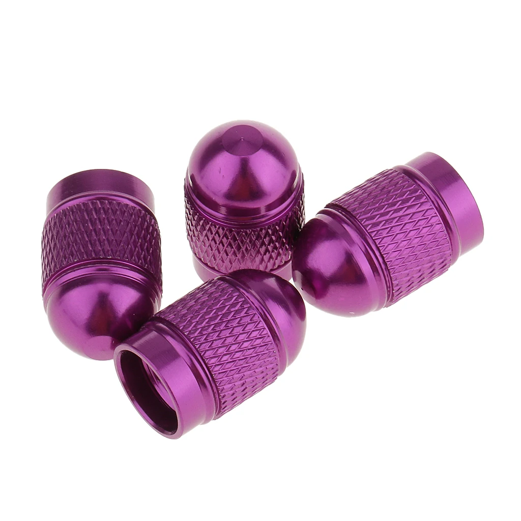 4x Aluminum  Car Auto Wheel Truck Easy Screw On Tire Cover Caps Purple