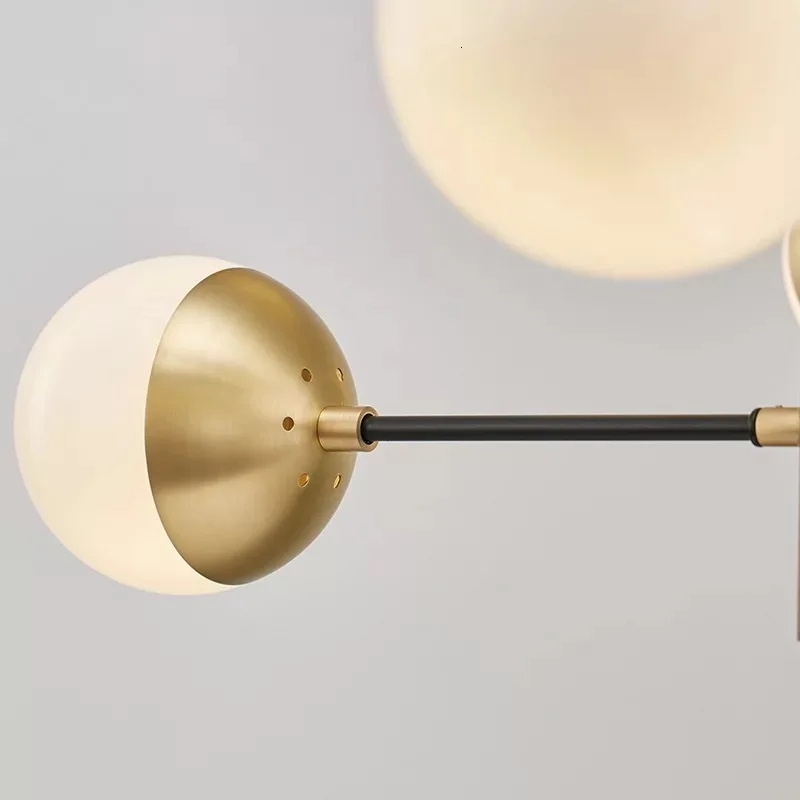 

Europe Concise Designer A Chandelier A Living Room Restaurant Bedroom Glass Cover Round Ball A Chandelier Bull Illuminations