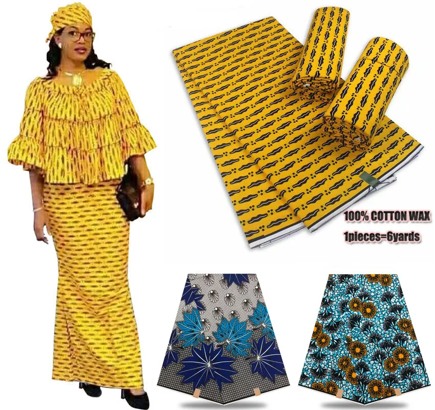 2021 latest fashion design very popular African Ankara real wax fabric 100% cotton soft Nigeria style for dress LY495 | Дом и сад