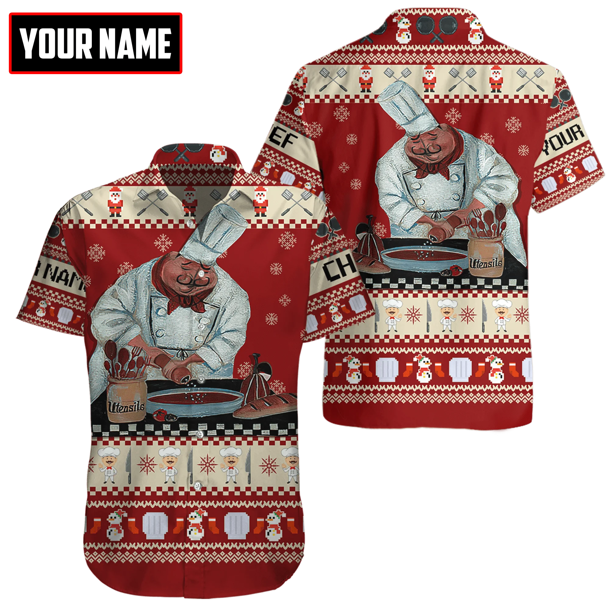 2022 heißer Verkauf Sommer Hawaii Kurzarm Shirts Benutzerdefinierte Name Meister Chef 3D Gedruckt Hawaiian Shirt Herren Casual Strand Hemd XW-02 – Detail 12