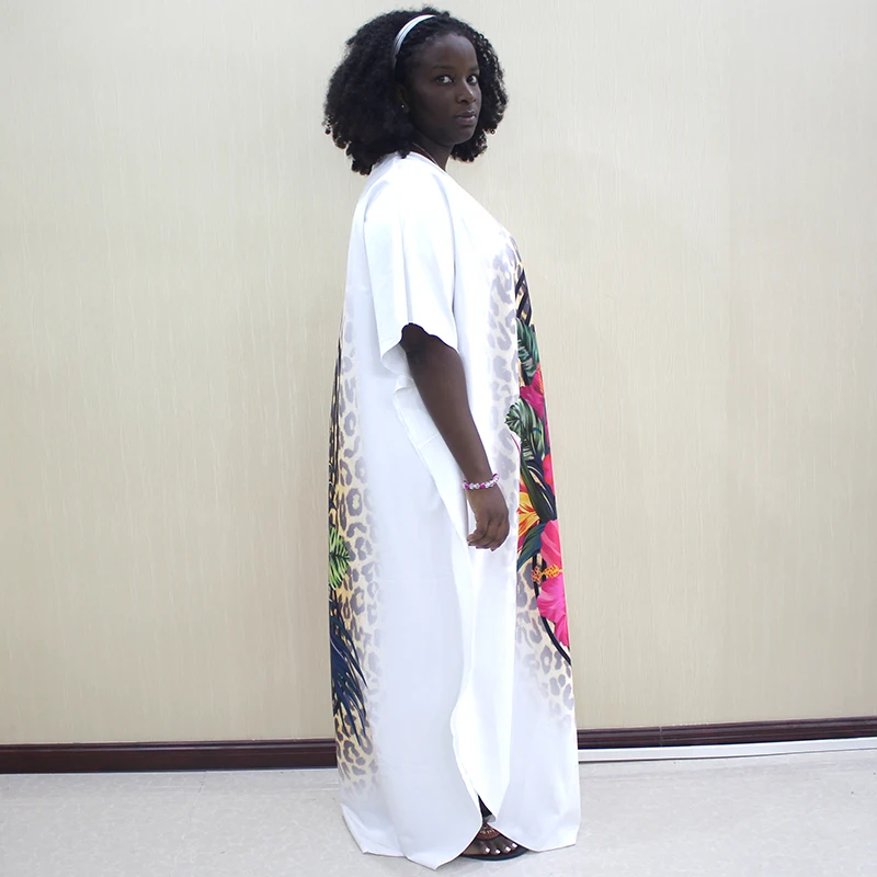 Африканская леди абайя Дубай цветочный узор одежда женская Африка Дашики платья свободный халат