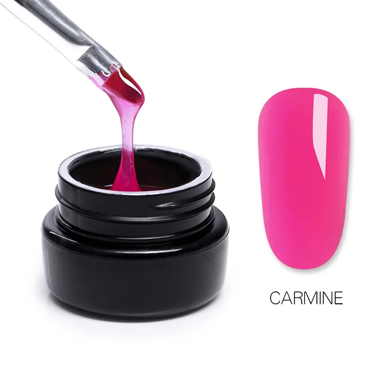 Carmine LILYCUTE, 5 мл, полигелевый удлиняющий гель, розовый, белый, прозрачный, быстростроительный гель для ногтей, впитывающий УФ гель для ногтей - Цвет: Carmine