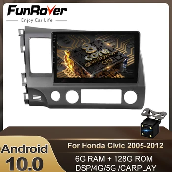 

Funrover 6G+128G Android 10.0 DSP Car Radio Multimedia Video Player For Honda Civic 2005-2011 Navigation GPS 2 Din DVD Carplay