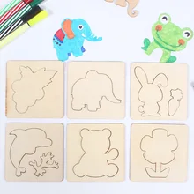 Дети Раннее Образование DIY Окрашенные комбо забавное граффити окраска обучающая игрушка деревянная картина шаблон для рисования