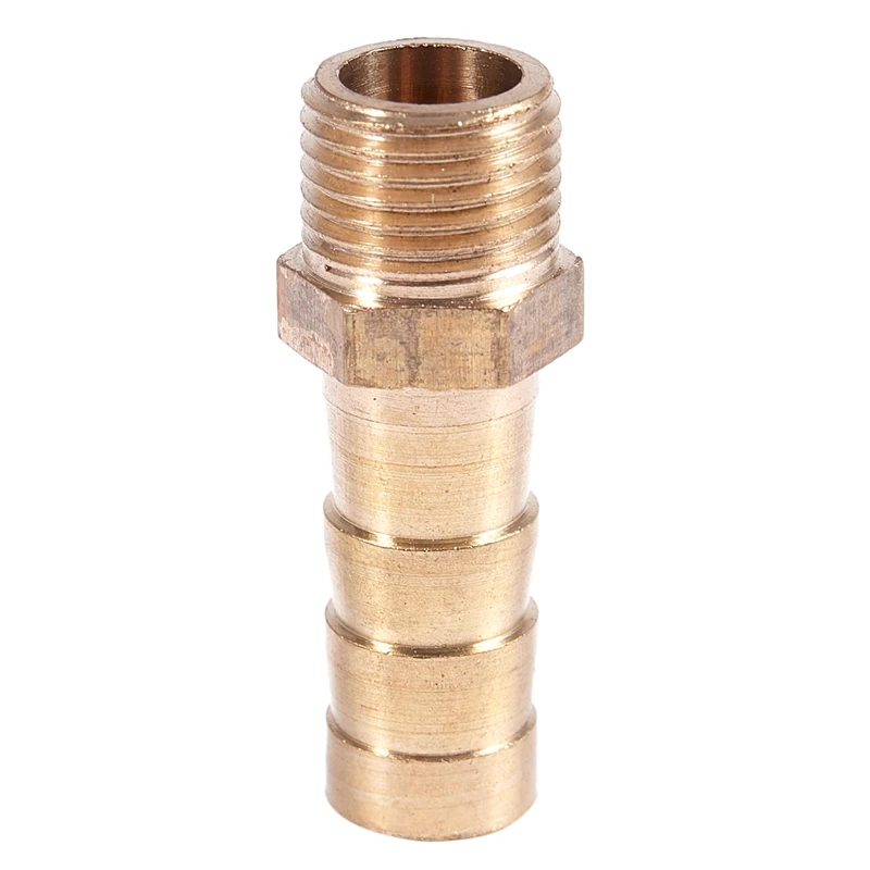 

Gold tone brass 8 mm fuel gas hose Barb 1 / 20.3 cm PT male thread coupling fitting