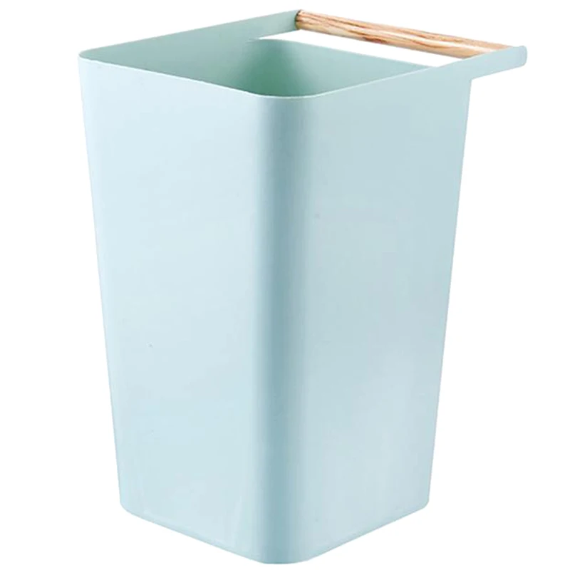 Practical Portable Waste Bins Trash Can Lightweight Garbage Can Storage Box Cleaning Bucket for Home Office - Цвет: Blue