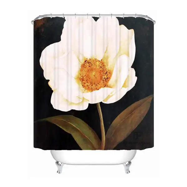 Shower Curtain Пользовательские Ретро Цветы@ 01 душ Шторы Mildewproof Водонепроницаемый полиэстер различные размеры#180417-03-160 - Цвет: Shower Curtain