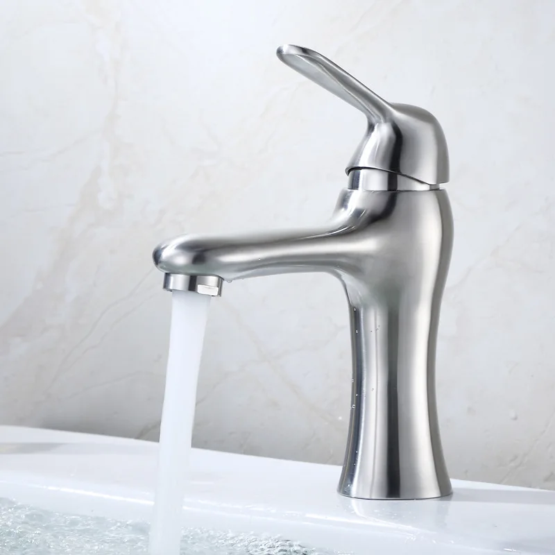 

304 Stainless Steel Basin Faucet Duck Donald Duck Single Bore And Cold Mixing Valve Wash Basin Faucet Bathroom Cabinet