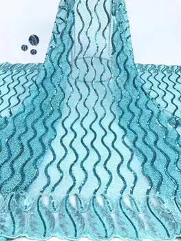 

New Sequins gent french lace bridal tulle lace fabric latest nigerian african lace fabric for party dress.5yards/lot