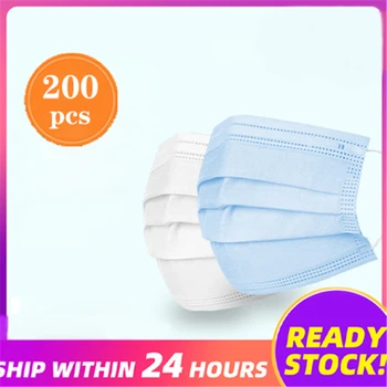 

Face Mask 3 Layers Earloop Two Colors Medical Masks Safely Soft Non-Woven Disposable Protective Breathable Filter Mask