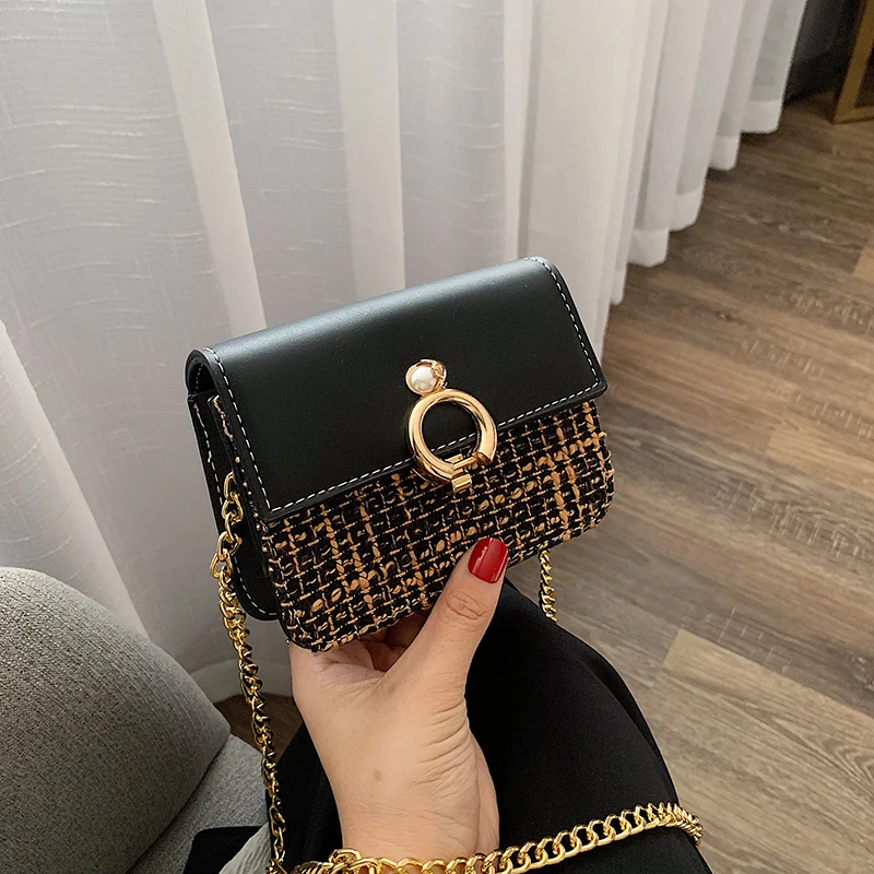 14 CM Black Элегантный женский манжет мини квадратная сумка Новая высококачественная женская дизайнерская сумка из искусственной кожи с цепочкой - Цвет: 14 CM Black