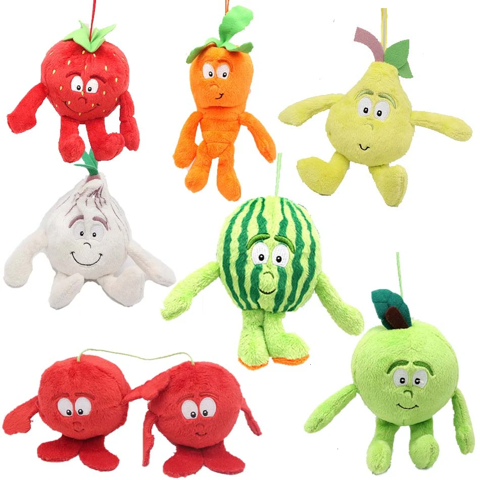 

Fruit And Vegetable Series Strawberry Pear Watermelon Green Apple Cherry Carrot Onion Soft Plush Toy Doll Kids Toys