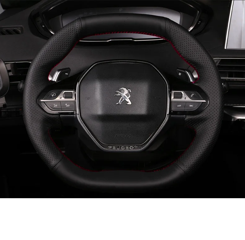 Lsrtw2017 натуральная кожа автомобиля рулевое колесо Крышка для peugeot 5008 3008 508 интерьерные аксессуары