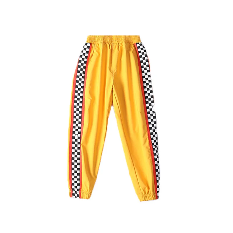 yellow pants Крутая детская одежда в стиле хип-хоп свитер с высоким воротником Топ, укороченные повседневные штаны для бега для девочек, костюмы для джазовых танцев уличная одежда - Цвет: yellow pants