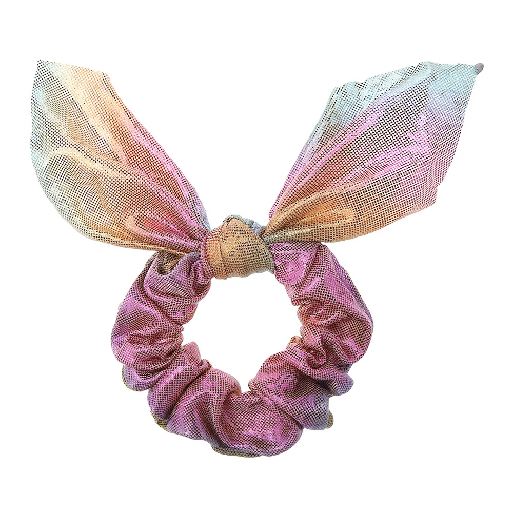 Hot- selling hot- gold rabbit ears small ribbon gradient laser simple European and American fashion small intestine circle 10