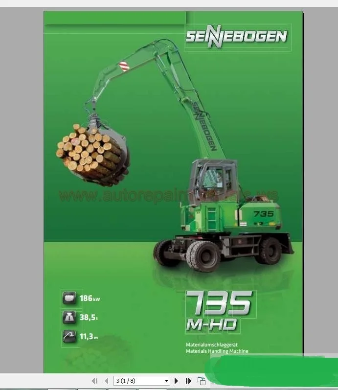 

Sennebogen Full Set Shop Manual, Electrical and Hydraulic Schematic