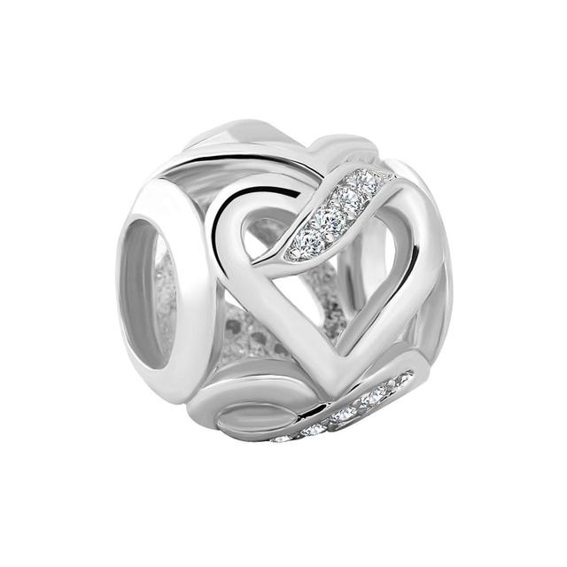 Blue Crown pave lines clip snowflake heart DIY fine beads Fit Original  Charms silver 925  Bracelet Jewelry