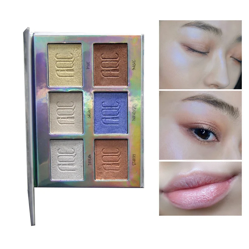 Hot Face Makeup Highlighter Palette Glitter Holographic Glow Kit iluminador Highlight Bronzer Shimmer Poudre Visage Maquiagem