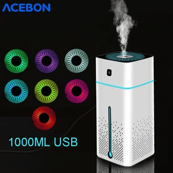1000ml USB portable Air Humidifiers aroma oil diffuser Atomizer Ultrasonic humidificador Aromatherapy Capacity Car Home Office