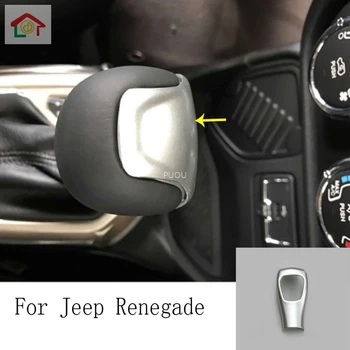 

Gear Shift head Knob Cover Trim Control frame Decorate ABS Chrome Sticker For Jeep Renegade 2015 2016-2019 Car Styling Accessory
