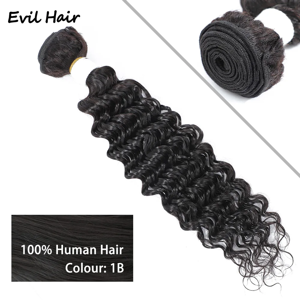 Discount Weaving Extension-Bundle Weft Human-Hair Virgin Double-Drawn Brazilian Unprocessed Deep-Wave GR6Je3YpQjz