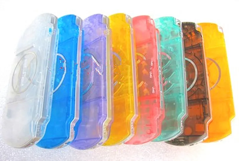 

5Pcs Clear Purple Housing Console Protector Case Cover With Sticker Parts For PSP3001 PSP 3002 Console Shell