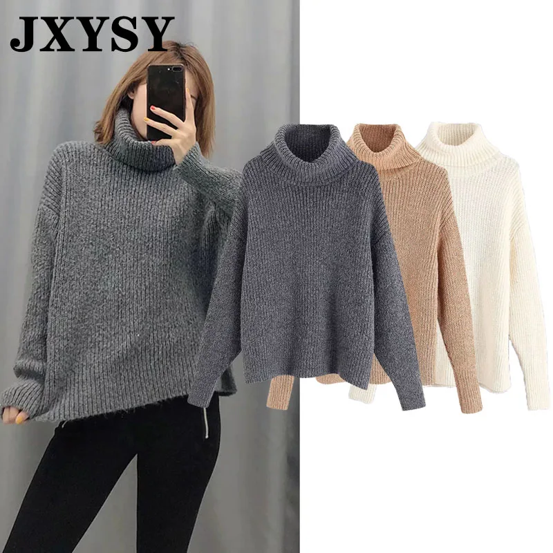 

JXYSY 2019 Winter sweaters women knitting pullovers Long Sleeve casual warm basic turtleneck female sweaters women Jumpers tops