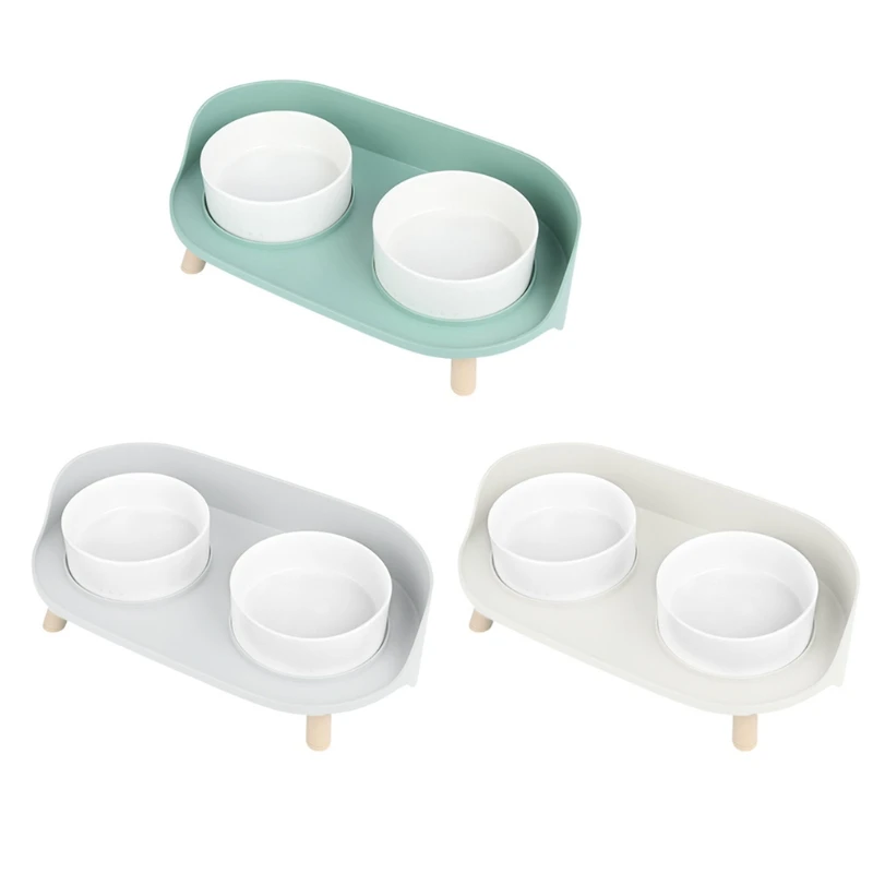 4" Elevated Dog and Cat Pet Feeder Double Bowls Raised Stand Comes with Extra Two Ceramic for Small Dogs Cats | Дом и сад