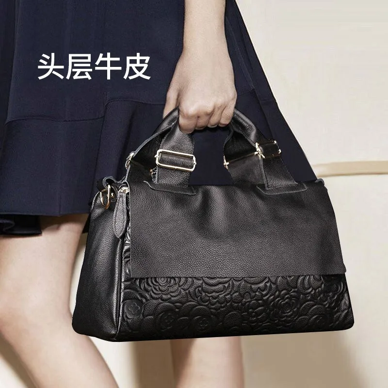 

Rose First Layer WOMEN'S Cow Leather Bag 2019 New Style Large-Volume Leather Handbag Lady Bag